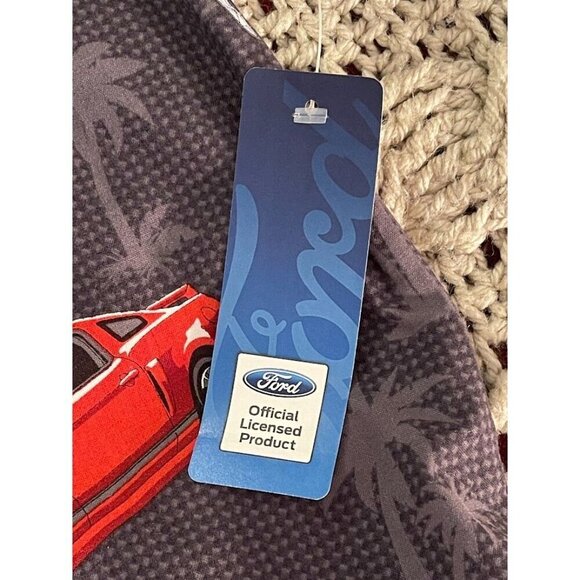 David Carey Originals Mustang Print Button-Up Short Sleeve Shirt Men's sz XL blk - Picture 8 of 14